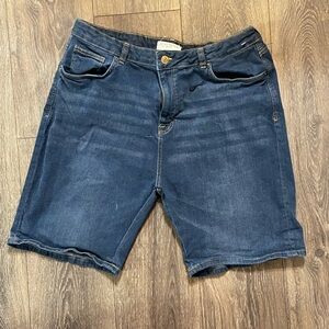 Nicole premium jeans Blue Denim Shorts form fit Curves size 18